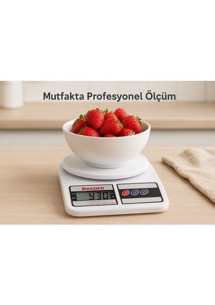 Dijital Mutfak Tartısı 10 kg LED Ekranlı Hassas Elektronik Terazi