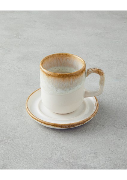 Krem Bej Seramik 4’lü 2 Kişilik Kahve Fincan Takımı, 150 Ml, Şık ve Zarif Tasarım modelleri