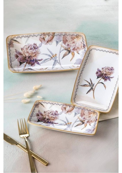 Şık 3 Parça Kayık Tabak Seti, Zarif ve Hafif Tasarım, HCA-06413