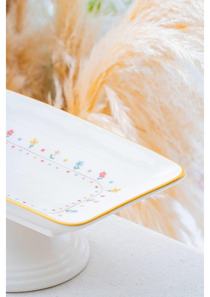 Renkli 28 cm Ayaklı Sunum Tabağı, Şık ve Kullanışlı Ev ve Davet Ürünleri fiyatları