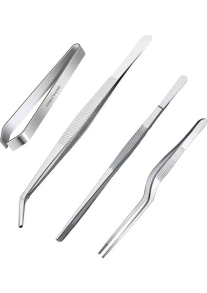 Profesyonel Şef Dekor Cımbızı Seti, 4 Parça, Gümüş