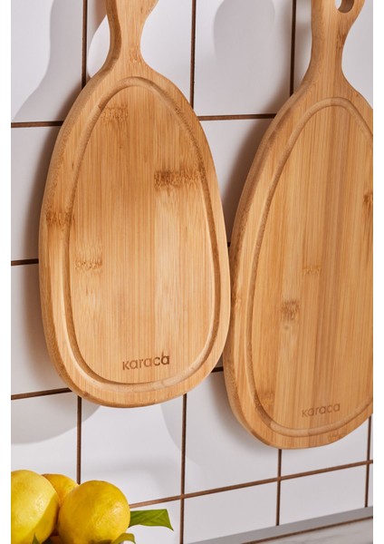 Iki Parça Bambu Kesme ve Sunum Tahtası, 33/39 Cm, Doğal Kahverengi indirimleri