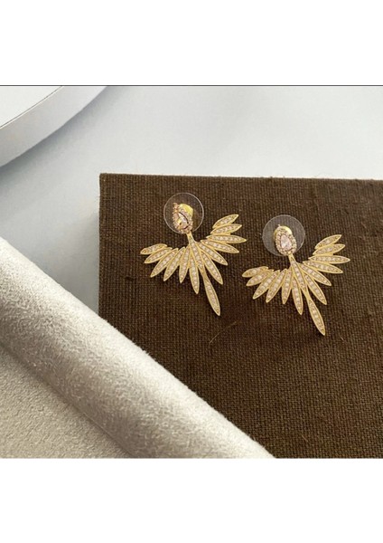 Vıp Özel Seri Taşlı Küpe Gold