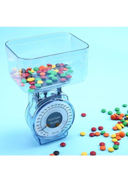 Seffaf 1 kg Hassas Mekanik Mutfak Tartısı, Gıda ve Litre Ölçer Terazi