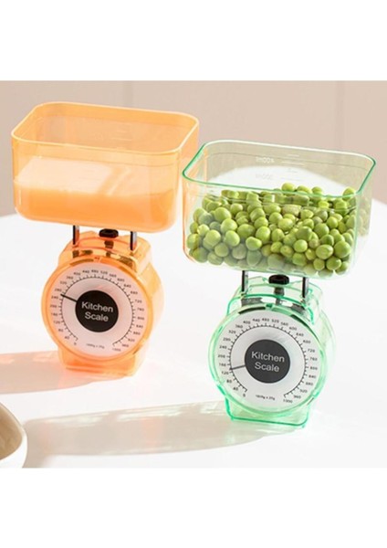 Seffaf 1 kg Hassas Mekanik Mutfak Tartısı, Gıda ve Litre Ölçer Terazi