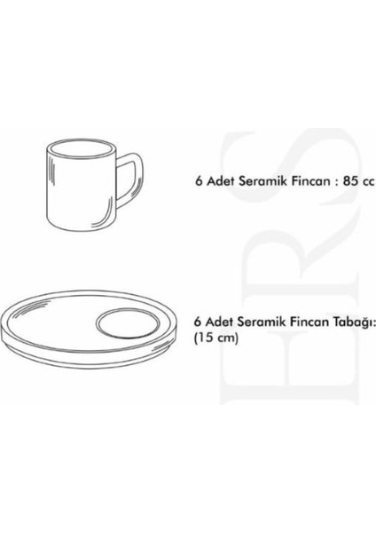 Şık 12'li Siyah Seramik Kahve Fincanı Takımı, Lüx ve Elegant Tasarım fiyatları