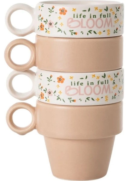 Bej 4'lü 100 ml Espresso Fincan Seti, Şık ve Kullanışlı Kahve Fincanları