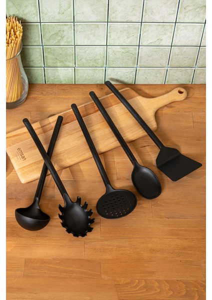 5 Parça Siyah Servis Seti, Şık ve Kullanışlı Mutfak Gereçleri modelleri