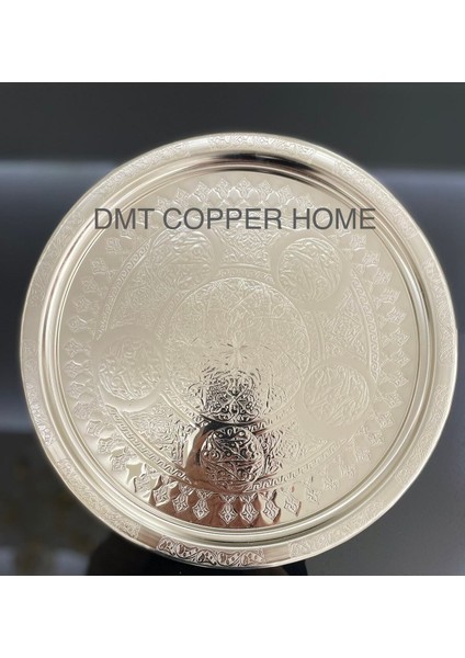 Krom Nikel Kaplama Gaziantep 34CM Otantik Servis Tepsisi, Şık ve Dayanıklı Kullanım Için fiyatları