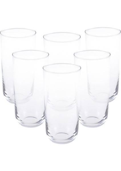 6'lı Şeffaf Meşrubat Bardağı Seti, Beyaz Tasarım