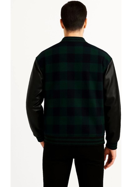 Kolları Suni Deri Içi Astarlı Oduncu Kolej Içi Ceket - Haki fiyatları