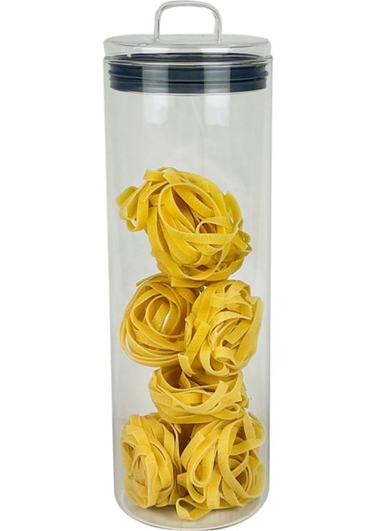 Turuncu 2000 ml Borosilikat Cam Kavanoz, Şık ve Dayanıklı Saklama Çözümü