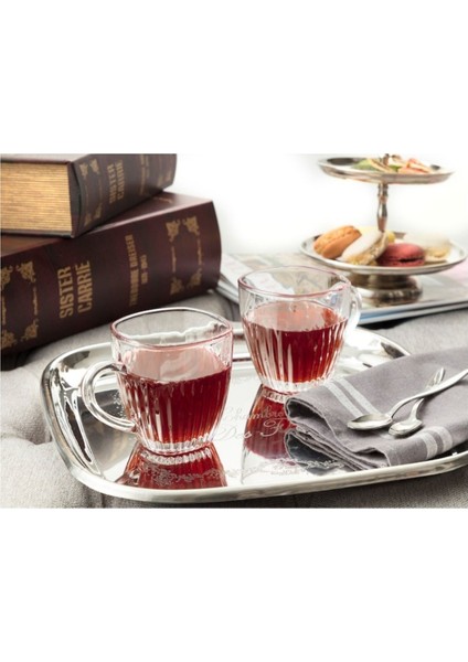 Şık 4'lü Beyaz Çay Fincanı 200 ml Seti