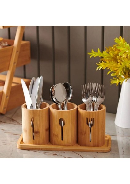3'lü Bambu Kaşıklık Seti, Şık ve Kullanışlı Mutfak Düzenleyici fiyatları