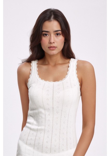 Kadın %100 Pamuklu Jakarlı Yumuşak Kumaş Kalın Askılı 2'li Atlet Qİ3K13LK5E.2L fiyatları