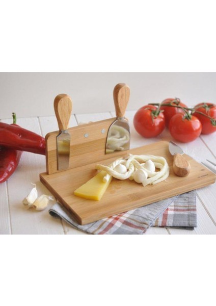 Kahverengi 5 Parça Peynir Servis Seti, Şık ve Kullanışlı Mutfak Aksesuarı