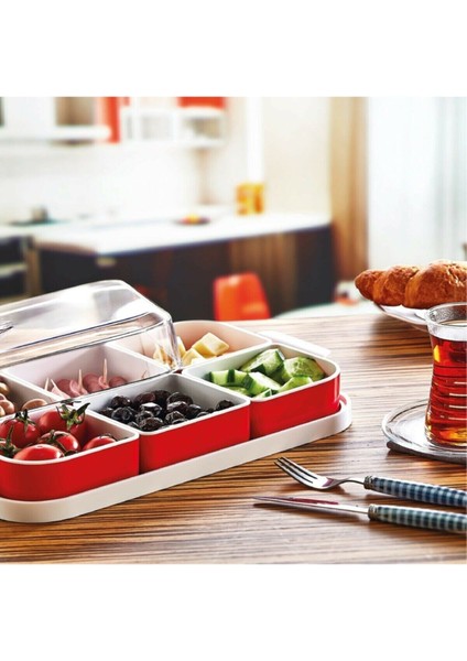 Retro Art 6 Parça Kapaklı Kahvaltılık Seti Beyaz, Şık ve Kullanışlı Tasarım