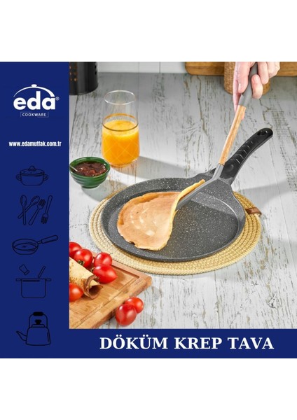 26 cm Döküm Krep Tava, Siyah, Dayanıklı ve Şık Mutfak Gereci modelleri