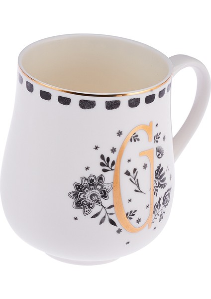 Bej Artizan G Harfi Yeni Kemik Kupa 220 ml Şık ve Zarif Tasarım modelleri