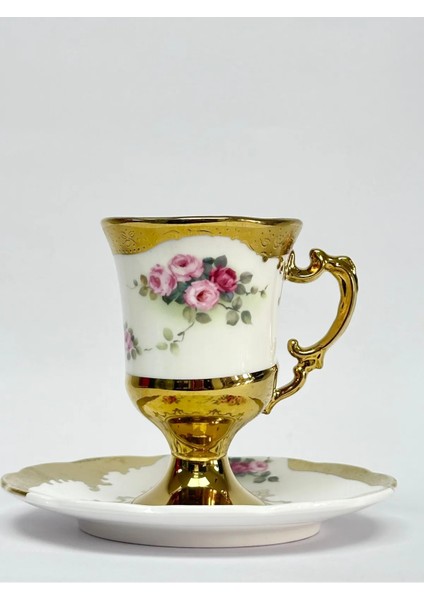 Beyaz 90CC Ayaklı Altlı Kahve Fincan Takımı, Şık ve Kullanışlı Set fiyatları