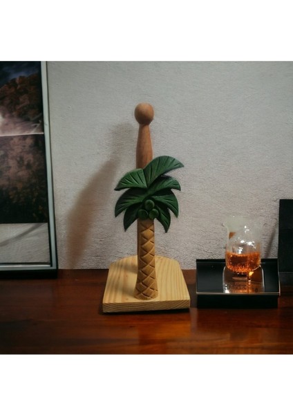 Yeşil Ahşap Rulo Havlu Aparatı, Dekoratif Peçetelik, Şık ve Işlevsel Tasarım fiyatları