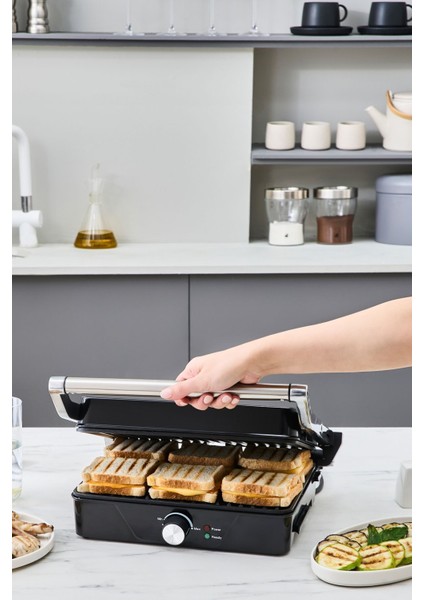 2000W Gümüş Izgara ve Tost Makinesi, 4 Dilim, Pratik ve Şık Tasarım fiyatları