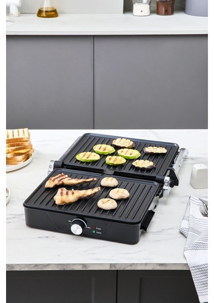 2000W Gümüş Izgara ve Tost Makinesi, 4 Dilim, Pratik ve Şık Tasarım modelleri