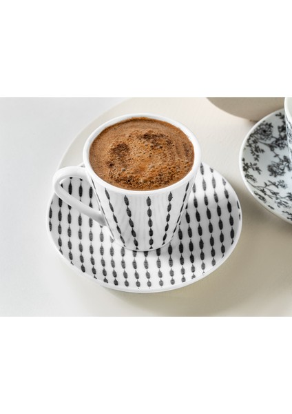 Şık 2'li Porselen Kahve Fincanı Takımı, 80 Ml, Siyah Renkli, Şıklık ve Zarafet. fiyatları