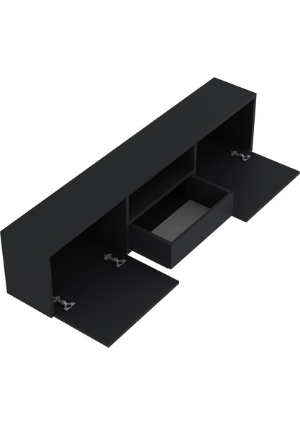 1309DROPDD-1 Duvara Montaj Tv Sehpası Antrasit-Siyah Kulp indirimleri