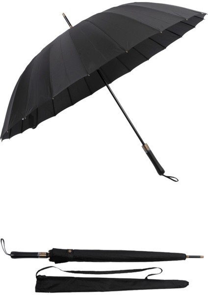 24 Telli Fiber Rüzgara Dayanıklı Premium Lux Şemsiye 1.kalite