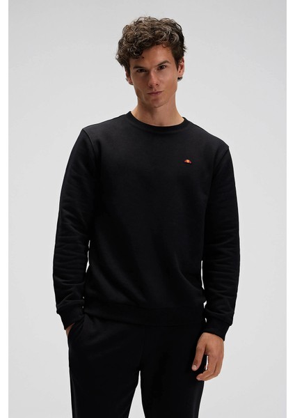 Pamuklu Regular Fit Bisiklet Yaka Logolu Sweat Erkek Sweat EM579