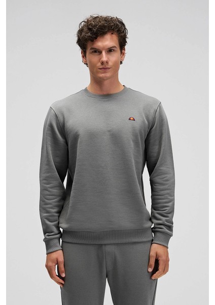 Pamuklu Regular Fit Bisiklet Yaka Logolu Sweat Erkek Sweat EM579