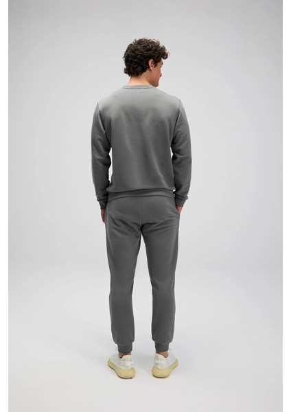 Pamuklu Regular Fit Bisiklet Yaka Logolu Sweat Erkek Sweat EM579 indirimleri