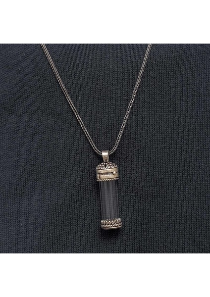 Gümüş Içi Açılabilen Muska Kabı Cevşen Erkek Kolye