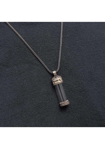 Gümüş Içi Açılabilen Muska Kabı Cevşen Erkek Kolye