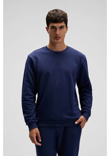 Pamuklu Regular Fit Bisiklet Yaka Logolu Sweat Erkek Sweat EM556