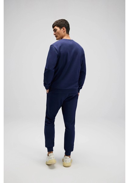 Pamuklu Regular Fit Bisiklet Yaka Logolu Sweat Erkek Sweat EM556 fırsatları