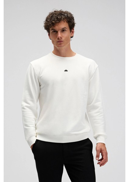 Pamuklu Regular Fit Bisiklet Yaka Logolu Sweat Erkek Sweat EM556