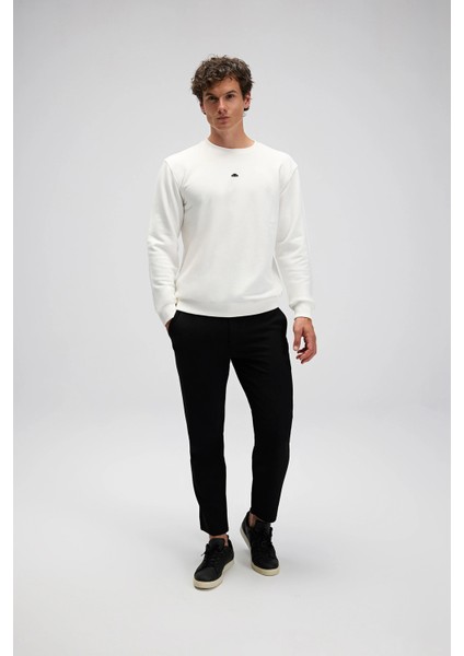Pamuklu Regular Fit Bisiklet Yaka Logolu Sweat Erkek Sweat EM556 fırsatları