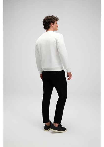 Pamuklu Regular Fit Bisiklet Yaka Logolu Sweat Erkek Sweat EM556 indirimleri