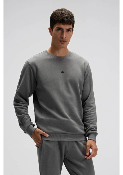 Pamuklu Regular Fit Bisiklet Yaka Logolu Sweat Erkek Sweat EM556