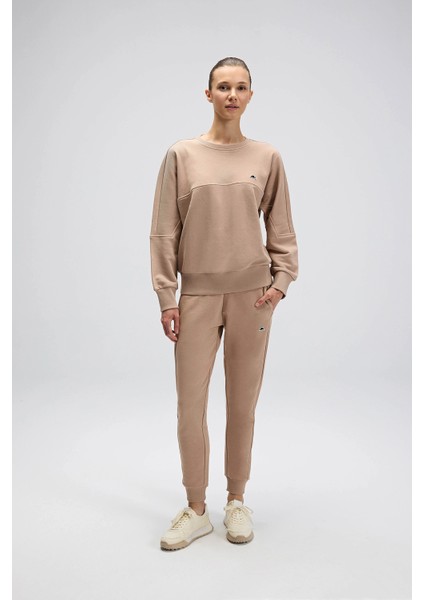 Logolu Pamuklu Regular Fit Bisiklet Yaka Sweat Bayan Sweat EF567 fiyatları