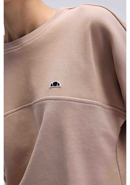 Logolu Pamuklu Regular Fit Bisiklet Yaka Sweat Bayan Sweat EF567