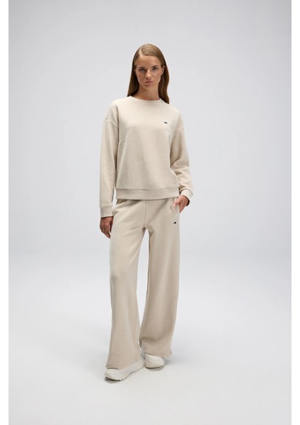 Pamuklu Regular Fit Bisiklet Yaka Logolu Sweat Bayan Sweat EF540 fiyatları