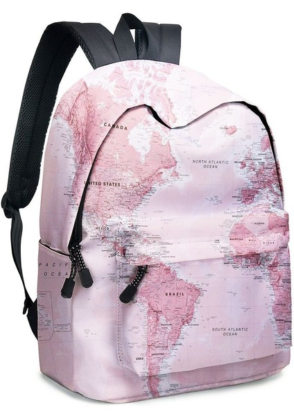 Dünya Haritası Ilköğretim Okulu Omuz Çantası (Yurt Dışından)