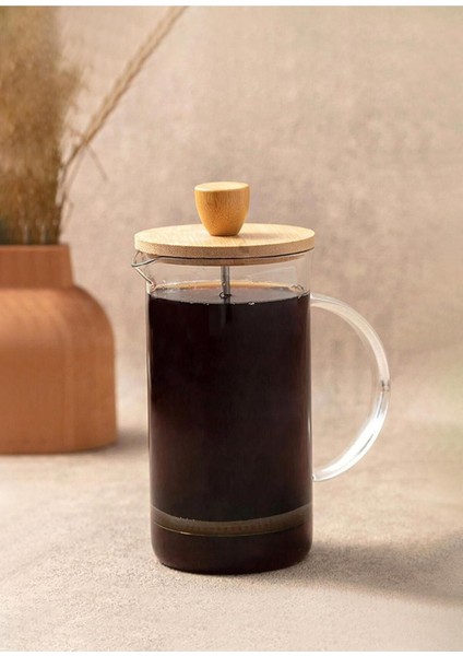Renkli Bambu Kapaklı 350 ml French Press, Şık ve Dayanıklı Kahve Demleme Aracı modelleri