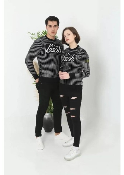 Erkek Bisiklet Yaka Yün Örmeli Triko Kazak - Siyah indirimleri