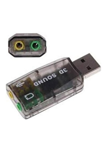 USB Ses Kartı Harici 5.1 3D Sound Kolay Kullanım ve Portatif Tasarım