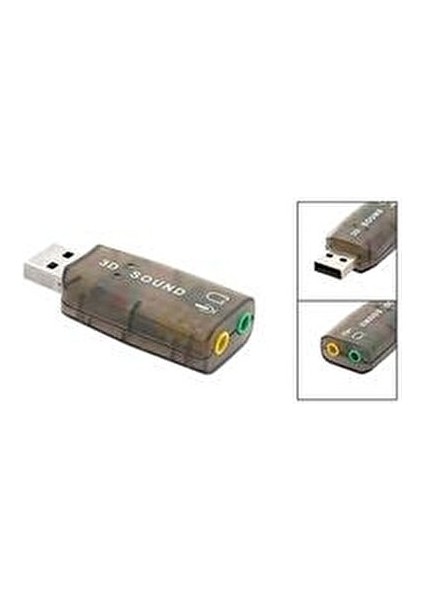 USB Ses Kartı Harici 5.1 3D Sound Kolay Kullanım ve Portatif Tasarım