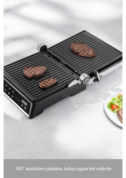 Inox Gövdeli, Döküm Plakalı, 5 Programlı, LED Ekranlı Tost ve Izgara Makinesi indirimleri